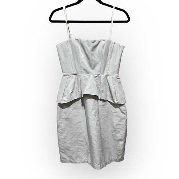 BCBG MaxAzria Avanti Strapless Corset Peplum Ruffle Mini Dress sz 4 - Picture 4 of 13